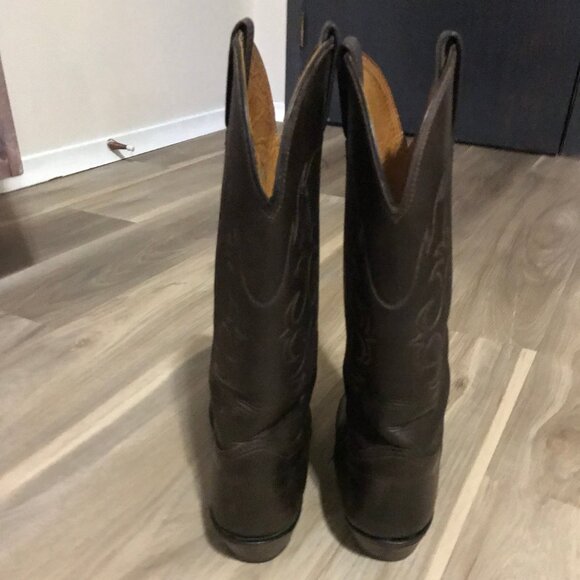 Nocona Ladies Dark Brown Leather Western Boots Size 37 - Picture 3 of 6